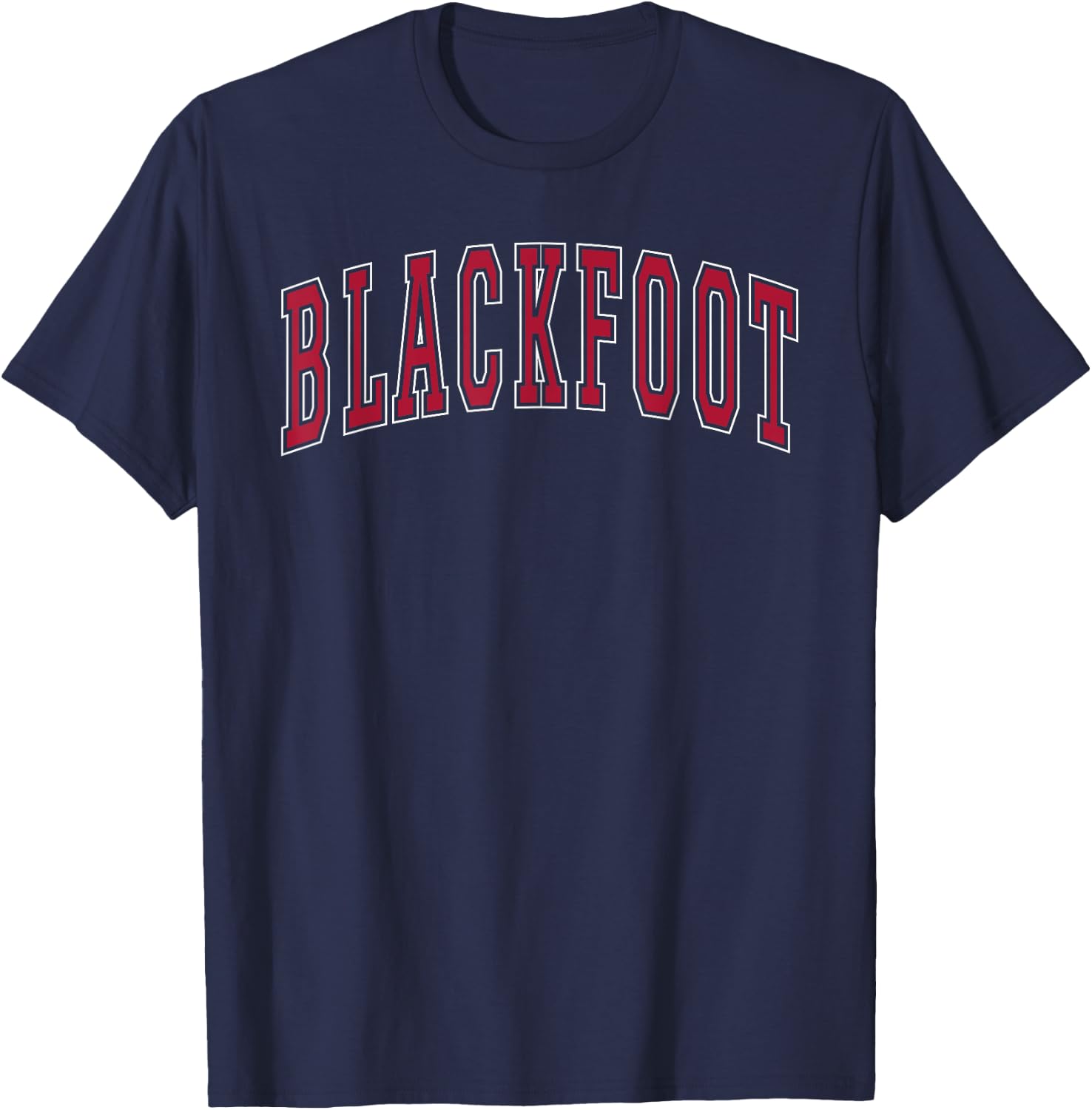Blackfoot Idaho Souvenir College Style Red Text T-Shirt - T-Shirt | Navy