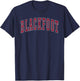 Blackfoot Idaho Souvenir College Style Red Text T-Shirt - T-Shirt | Navy