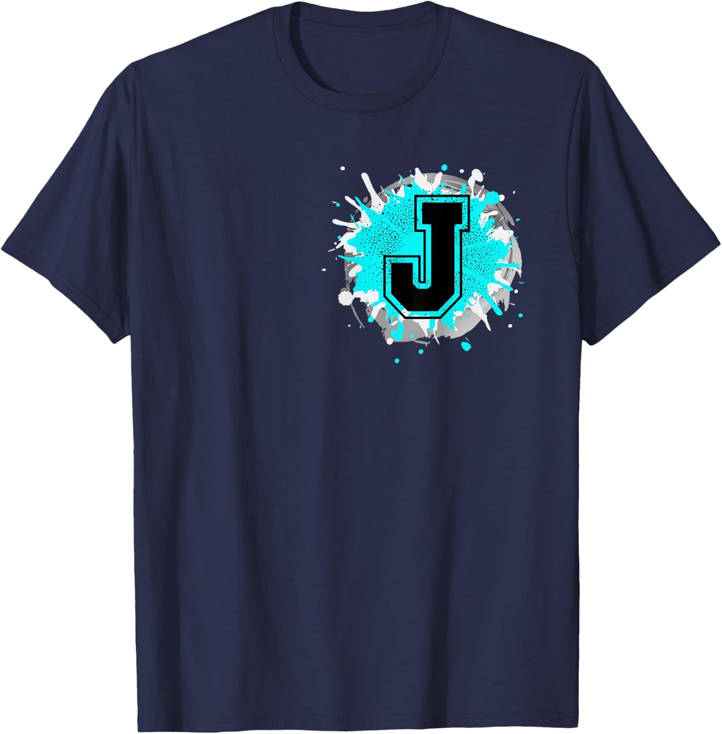 Monogram Letter J Alphabet Initials For Names Starting With T-Shirt - T-Shirt | Navy