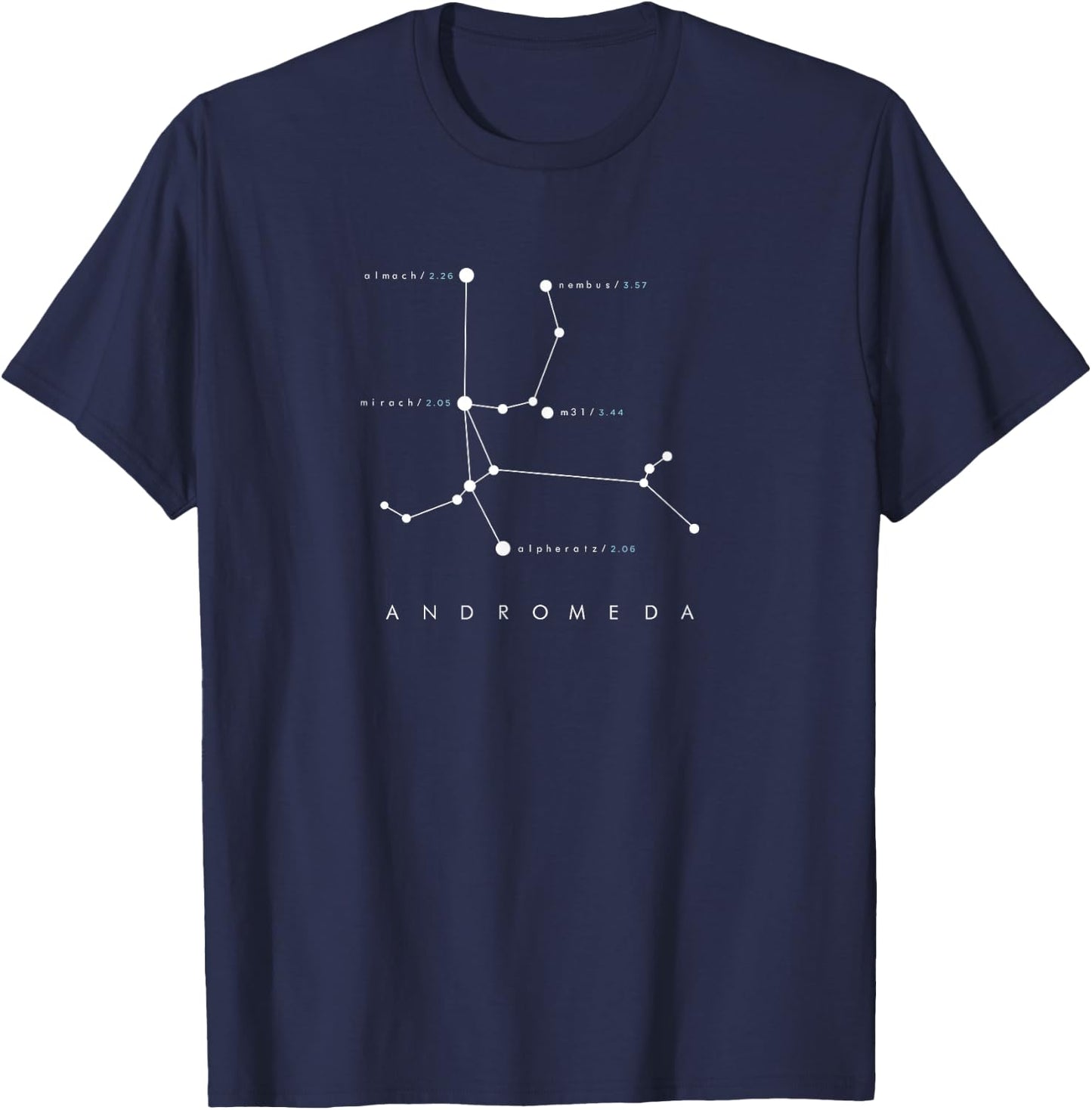 Andromeda Constellation Astronomy and Space Design T-Shirt - T-Shirt | Navy