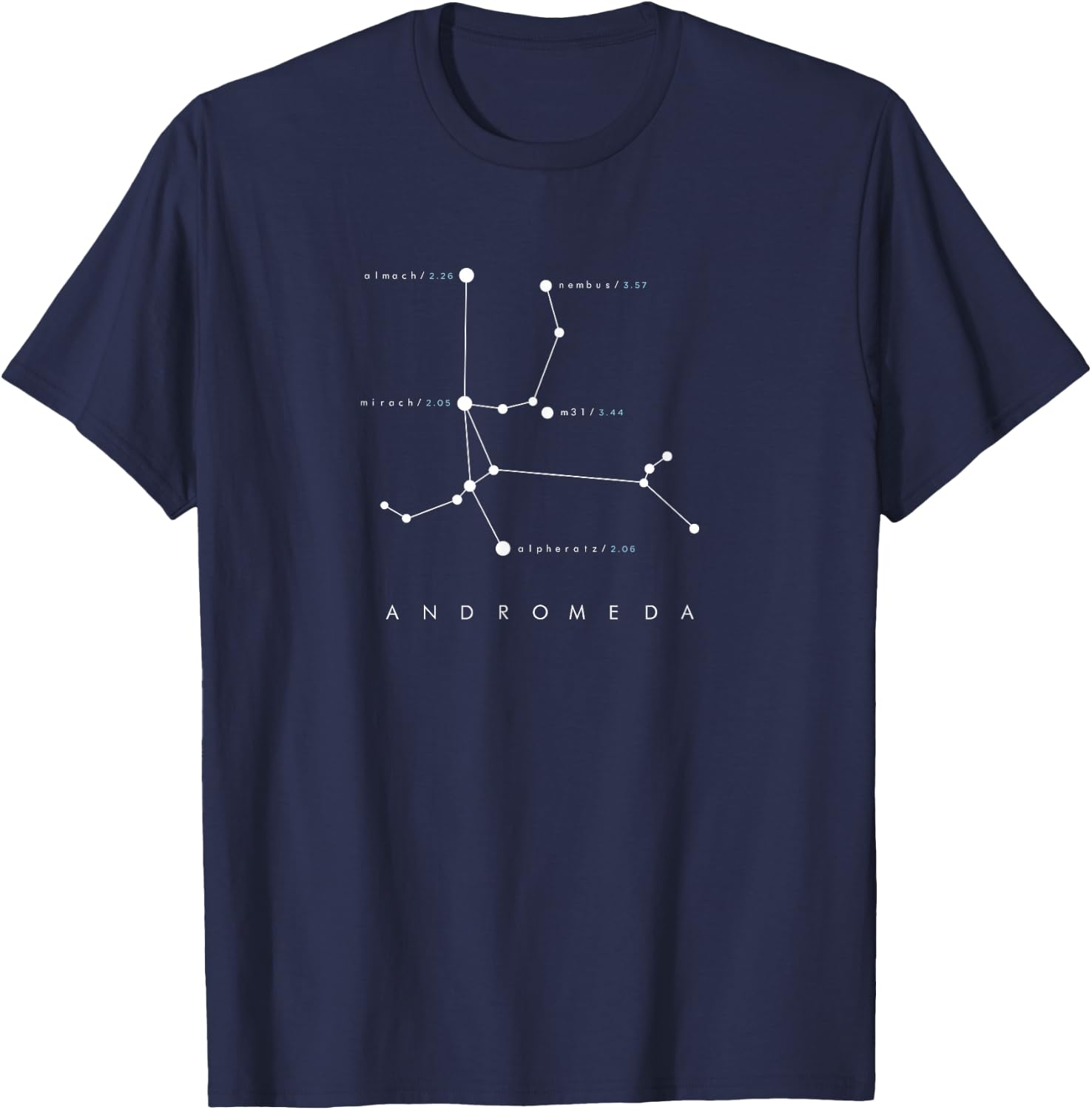 Andromeda Constellation Astronomy and Space Design T-Shirt - T-Shirt | Navy
