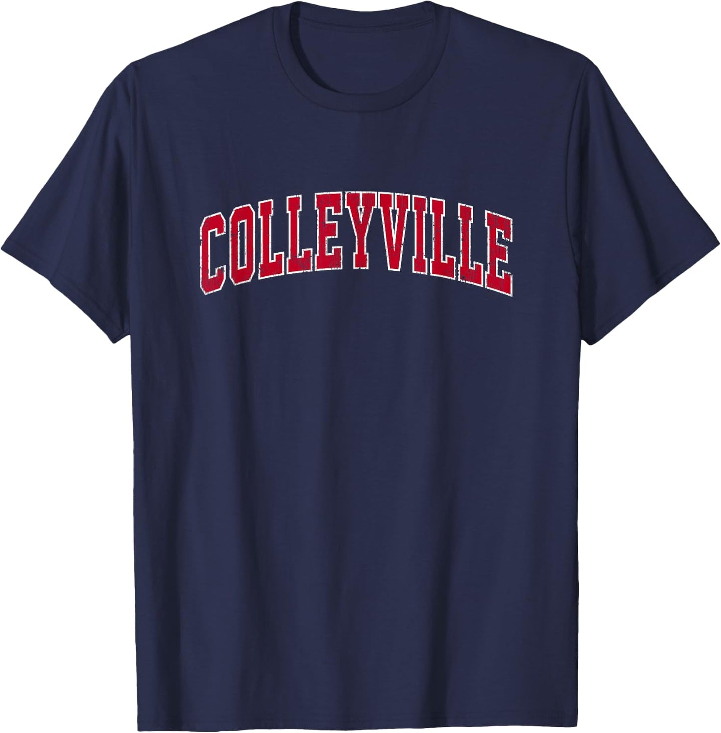 Colleyville Texas TX Vintage Sports Design Red Design T-Shirt - T-Shirt | Navy