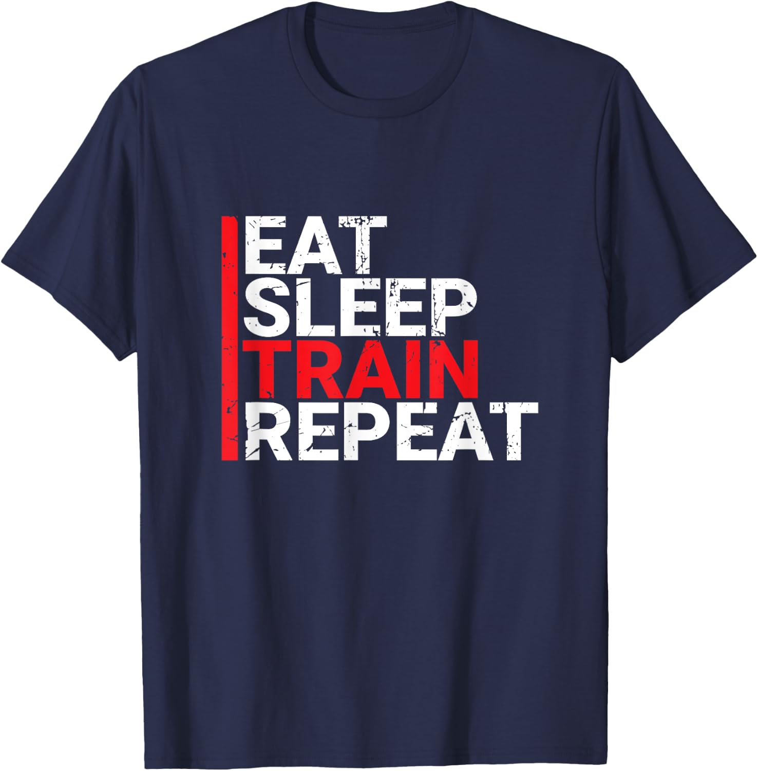 Eat Sleep Train Repeat T-Shirt - T-Shirt | Navy