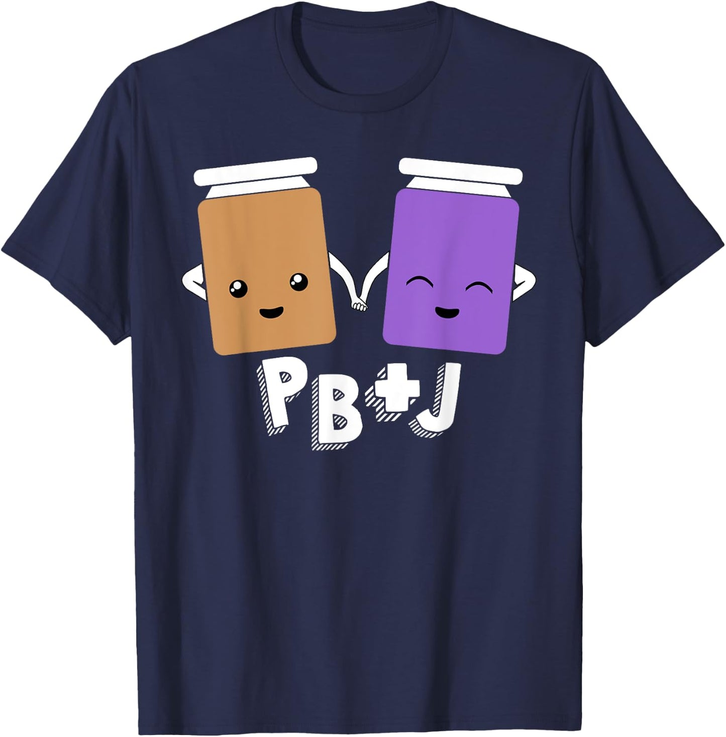 PB+J Cute Peanut Butter & Jelly Matching Costume Set Shirts T-Shirt - T-Shirt | Navy