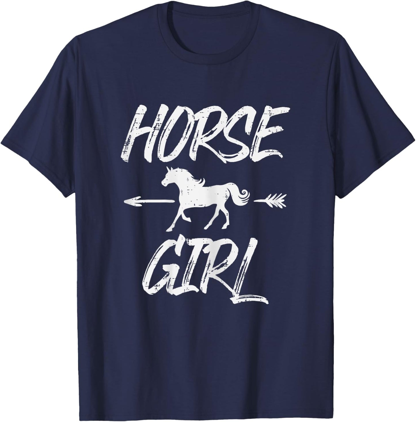 Horse Girl Animal Horseback Riding Equestrian Girls Women T-Shirt - T-Shirt | Navy