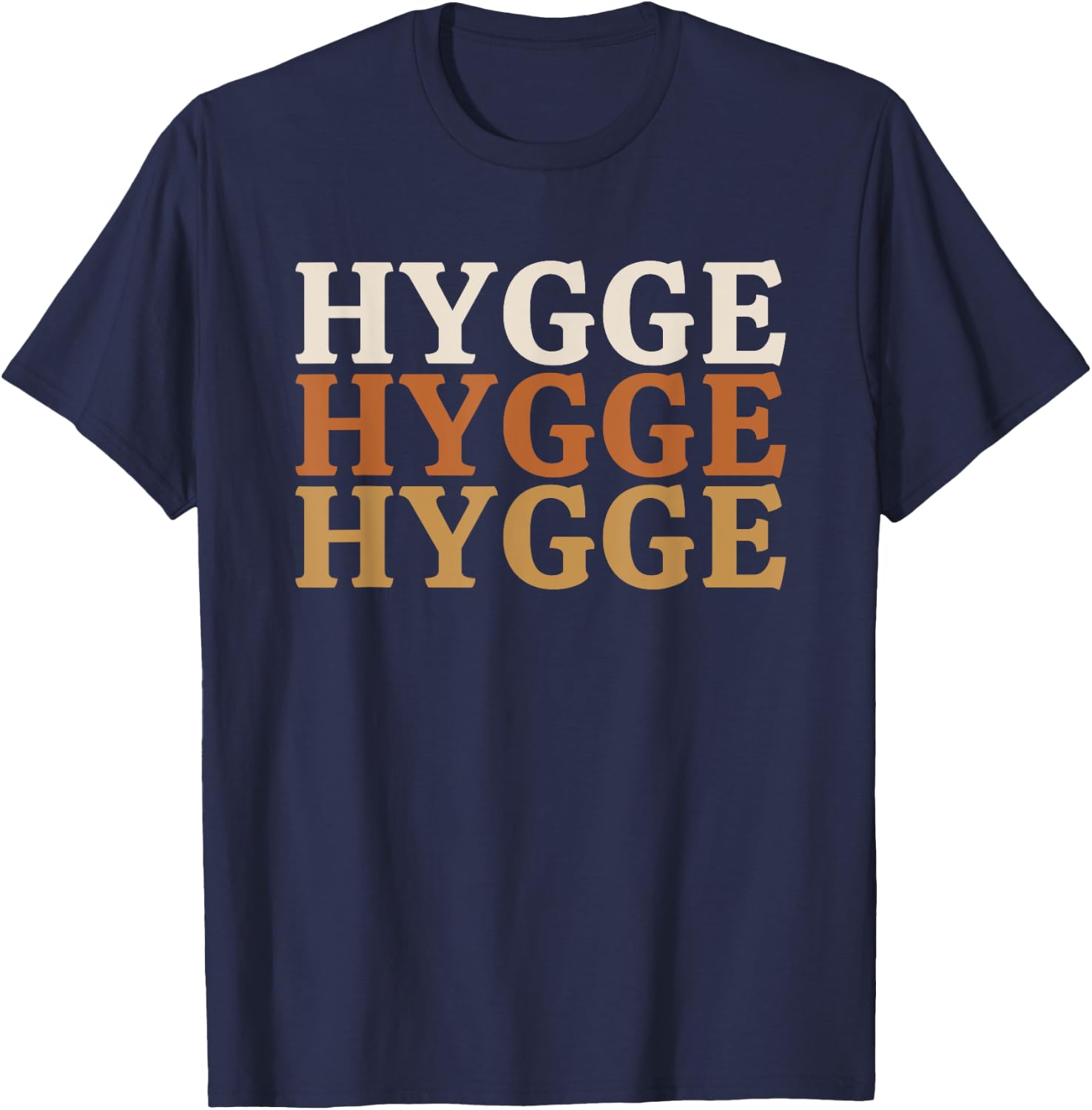 Boho Aesthetic Scandinavian Norwegian Comfy Cozy Hygge T-Shirt - T-Shirt | Navy