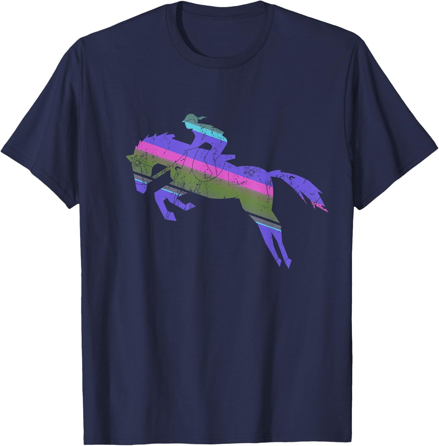 English Horse Riding Shirt | Girl Riding Horse T-Shirt - T-Shirt | Navy