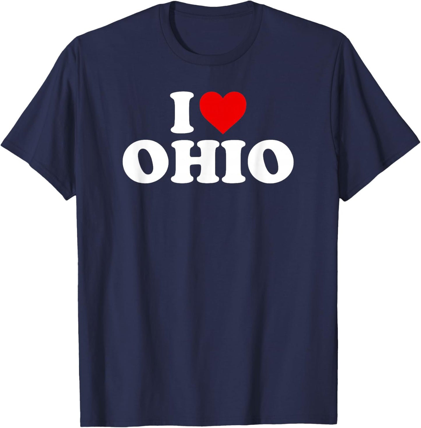 I Love Ohio Heart T-Shirt - T-Shirt | Navy