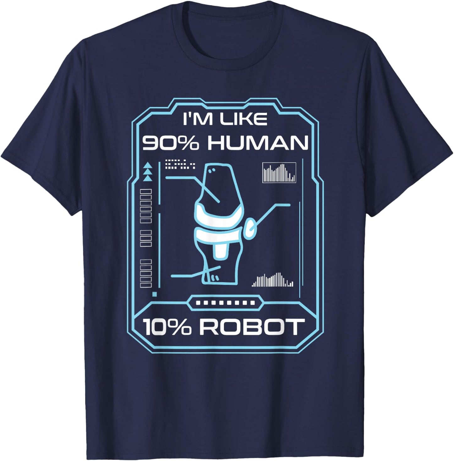 Human Robot New Knee Surgery Joke Funny Knee Replacement T-Shirt - T-Shirt | Navy