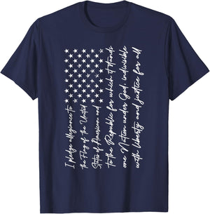 I Pledge of Allegiance the Flag of the United States of USA T-Shirt - T-Shirt | Navy