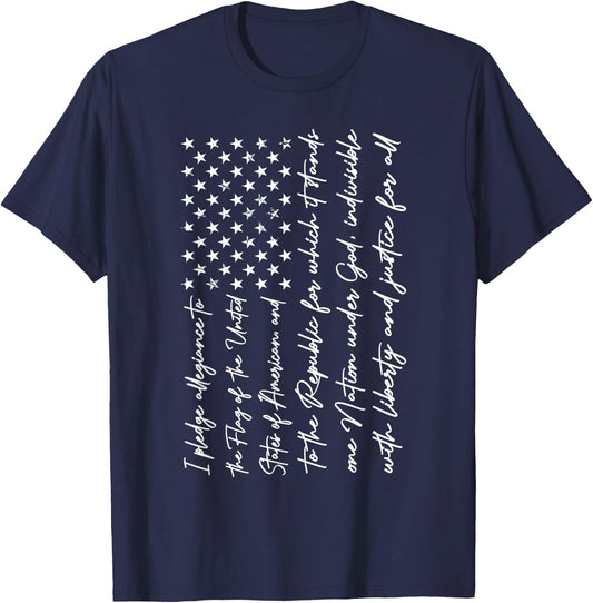 I Pledge of Allegiance the Flag of the United States of USA T-Shirt - T-Shirt | Navy