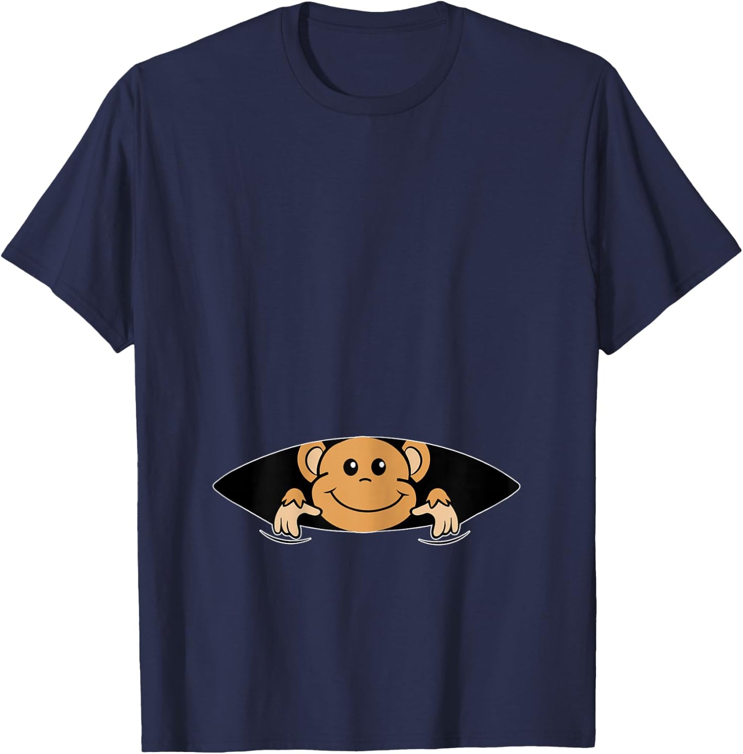 Monkey in the Belly - Pregnancy Announcing Pregnant Mum T-Shirt - T-Shirt | Navy