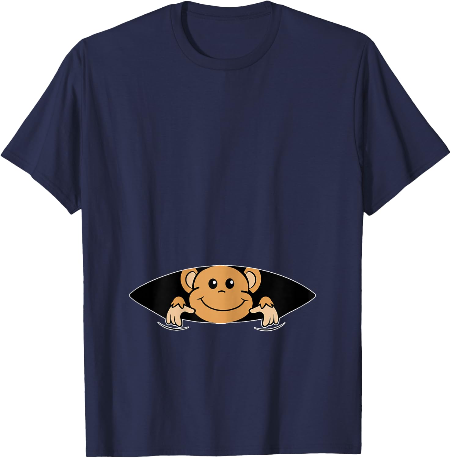 Monkey in the Belly - Pregnancy Announcing Pregnant Mum T-Shirt - T-Shirt | Navy