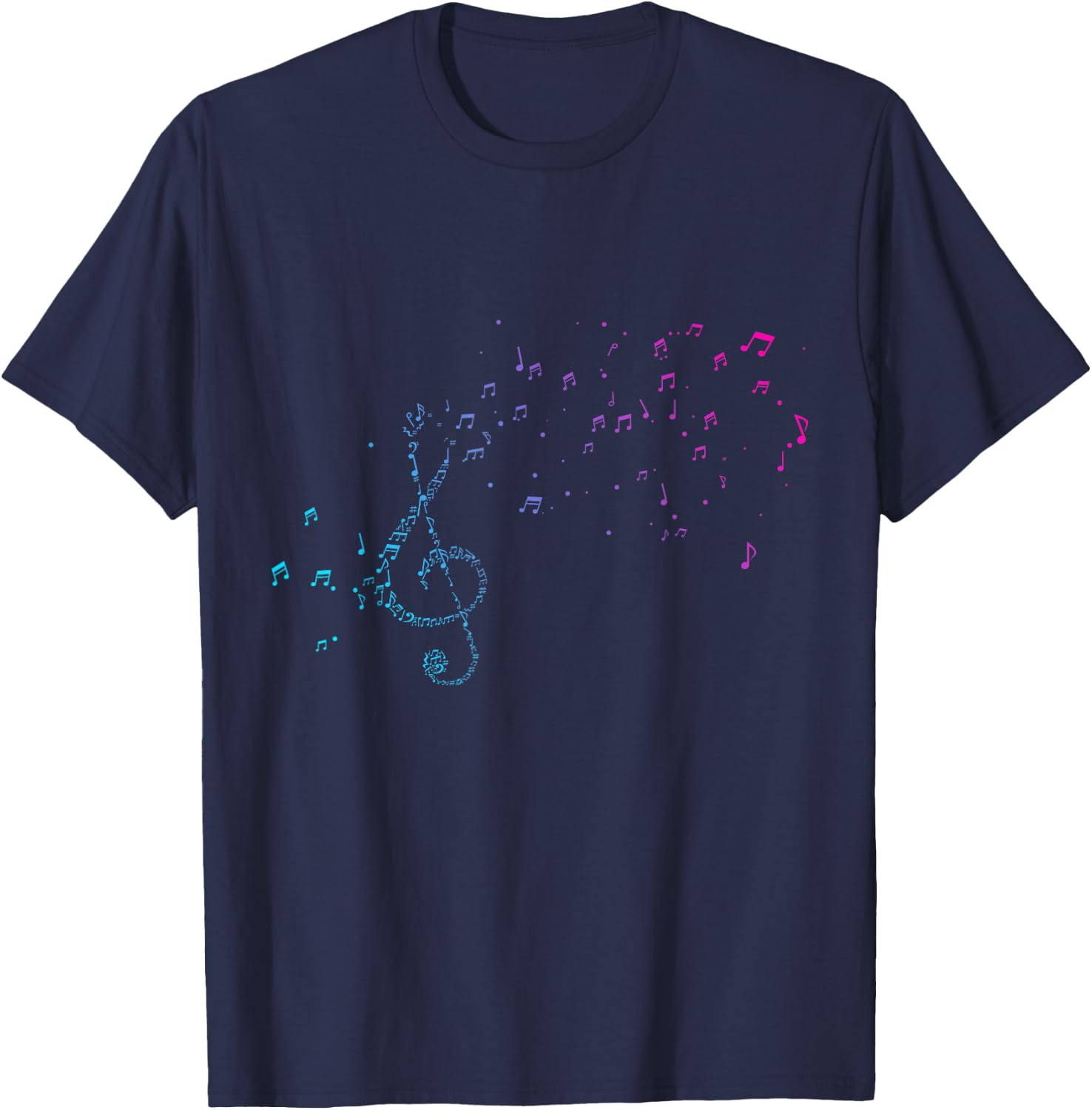 Musican Lover musical notes Just Music clef T-Shirt - T-Shirt | Navy