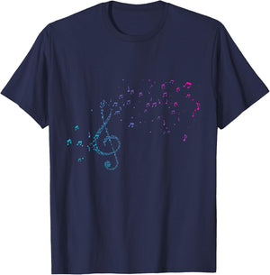Musican Lover musical notes Just Music clef T-Shirt - T-Shirt | Navy