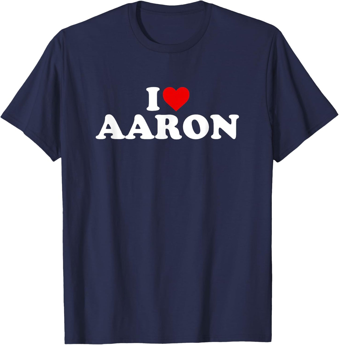 I Love Aaron - Heart T-Shirt - T-Shirt | Navy