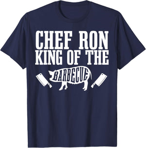 Chef Ron Is King of The Barbecue BBQ Grilling Master T-Shirt - T-Shirt | Navy