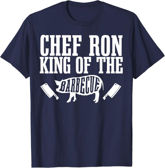 Chef Ron Is King of The Barbecue BBQ Grilling Master T-Shirt - T-Shirt | Navy
