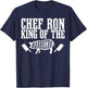 Chef Ron Is King of The Barbecue BBQ Grilling Master T-Shirt - T-Shirt | Navy