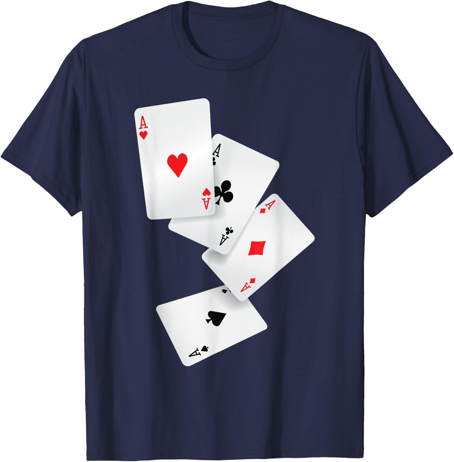 Four Aces Poker Pro Lucky Player Winner Costume Hand Gifts T-Shirt - T-Shirt | Navy