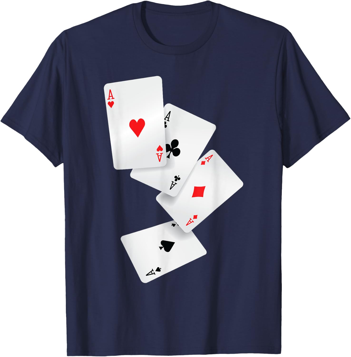 Four Aces Poker Pro Lucky Player Winner Costume Hand Gifts T-Shirt - T-Shirt | Navy