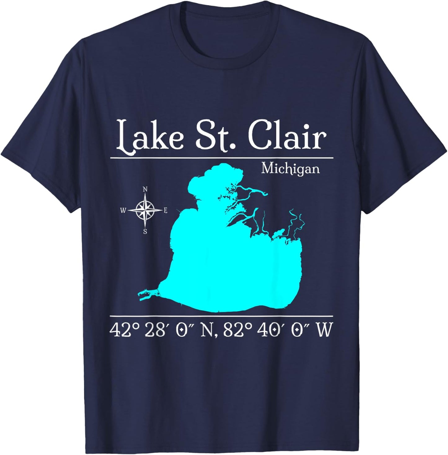 Lake St. Clair, Michigan T-Shirt - T-Shirt | Navy