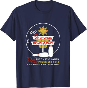 Shenango Bowl-a-Way New Castle, PA Vintage Bowling Alley T-Shirt - T-Shirt | Navy