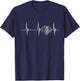 Valhalla Odin Heartbeat EKG Pulse Viking Warrior Pagan T-Shirt - T-Shirt | Navy