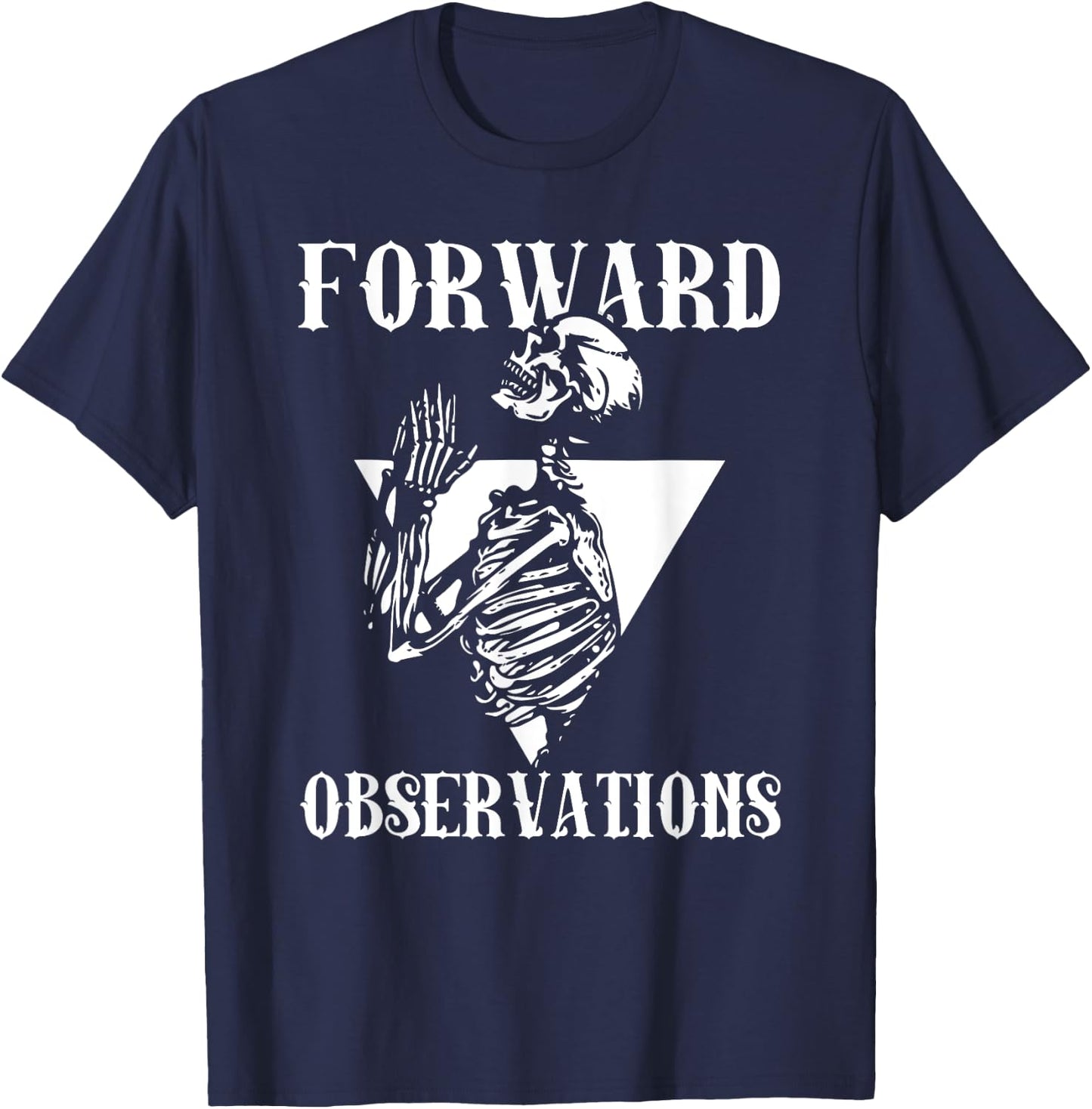 Praying Skeleton Forward Observation Cool Art T-Shirt - T-Shirt | Navy