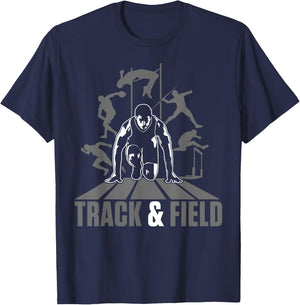 Cute Track And Field Athletics For Boys And Girls T-Shirt - T-Shirt | Navy