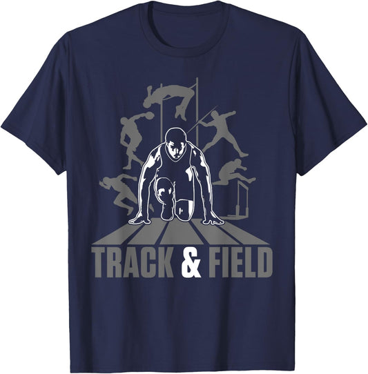 Cute Track And Field Athletics For Boys And Girls T-Shirt - T-Shirt | Navy