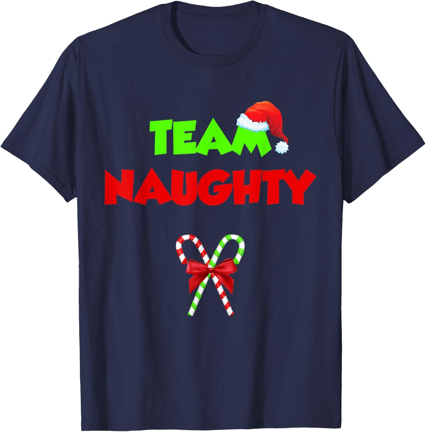 Team Naughty Nice Funny Christmas Xmas Gifts Women T-Shirt - T-Shirt | Navy
