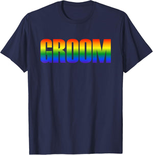 Groom Gay LGBT Same Sex Marriage Wedding Party T-Shirt - T-Shirt | Navy