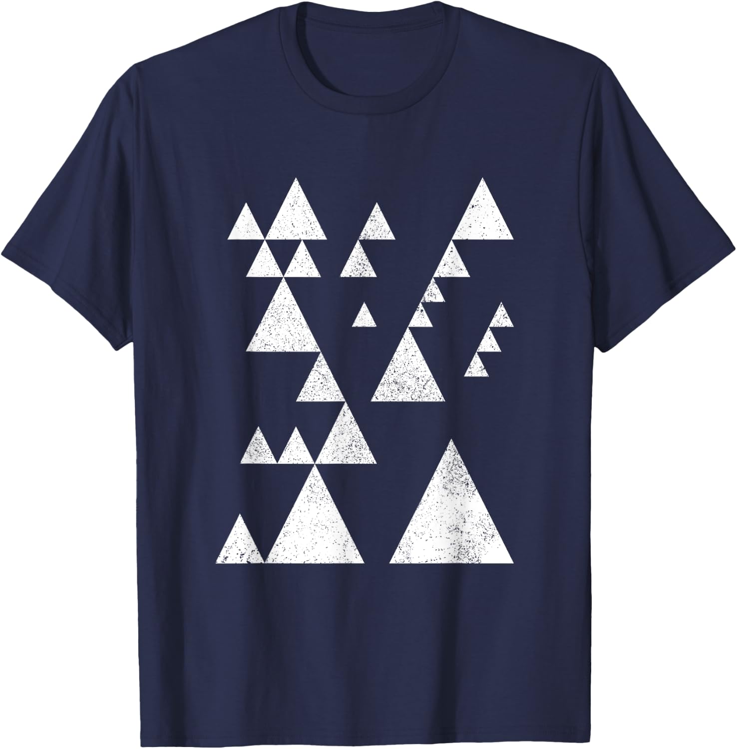 Geometric Triangles Shapes Geometry Abstract Art Distressed T-Shirt - T-Shirt | Navy