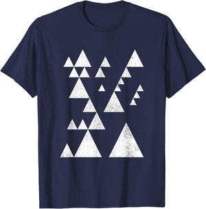 Geometric Triangles Shapes Geometry Abstract Art Distressed T-Shirt - T-Shirt | Navy
