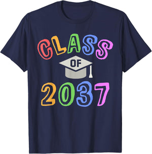 Future CLASS of 2037 Graduation Year Preschool Kids Pre-K T-Shirt - T-Shirt | Navy
