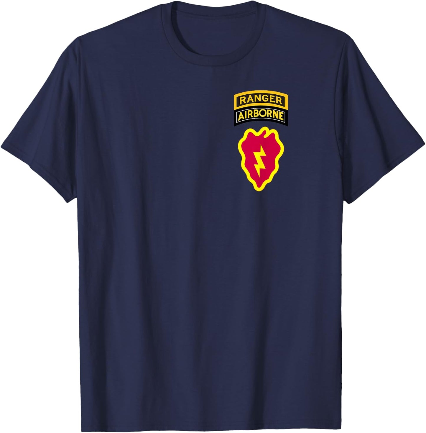 25th Infantry Division Patch - 25th ID Airborne Ranger Tab T-Shirt - T-Shirt | Navy