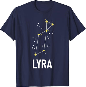 Lyra - Stars Constellation Stargazing Astrology Stargazer T-Shirt - T-Shirt | Navy