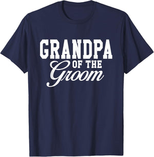 Grandpa Of The Groom Wedding Party T-Shirt - T-Shirt | Navy