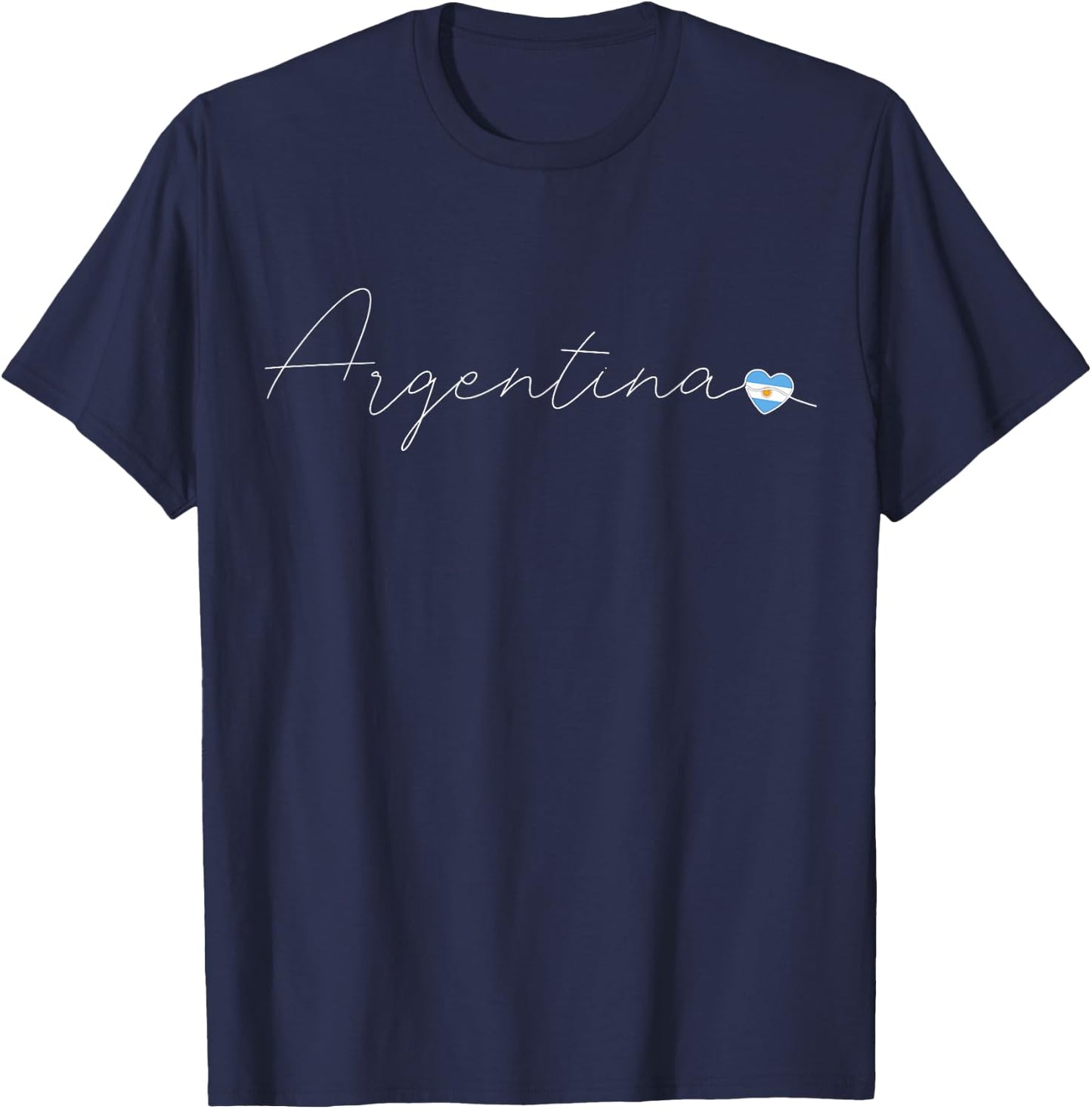 Argentina Simple Love Argentinian Flag Heart on Argentina T-Shirt - T-Shirt | Navy