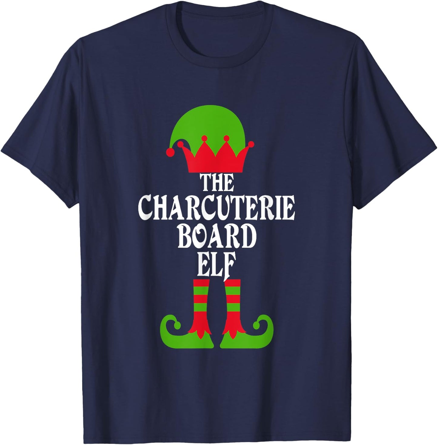 Charcuterie Board Elf Christmas T-Shirt - T-Shirt | Navy