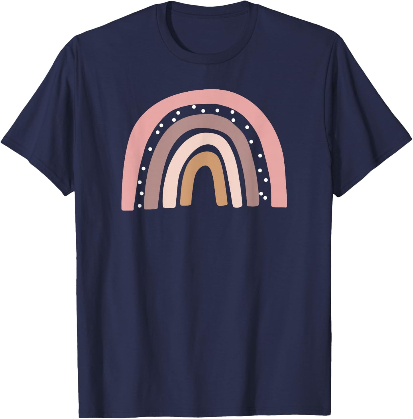 Boho Colors Minimalist Rainbow T-Shirt - T-Shirt | Navy
