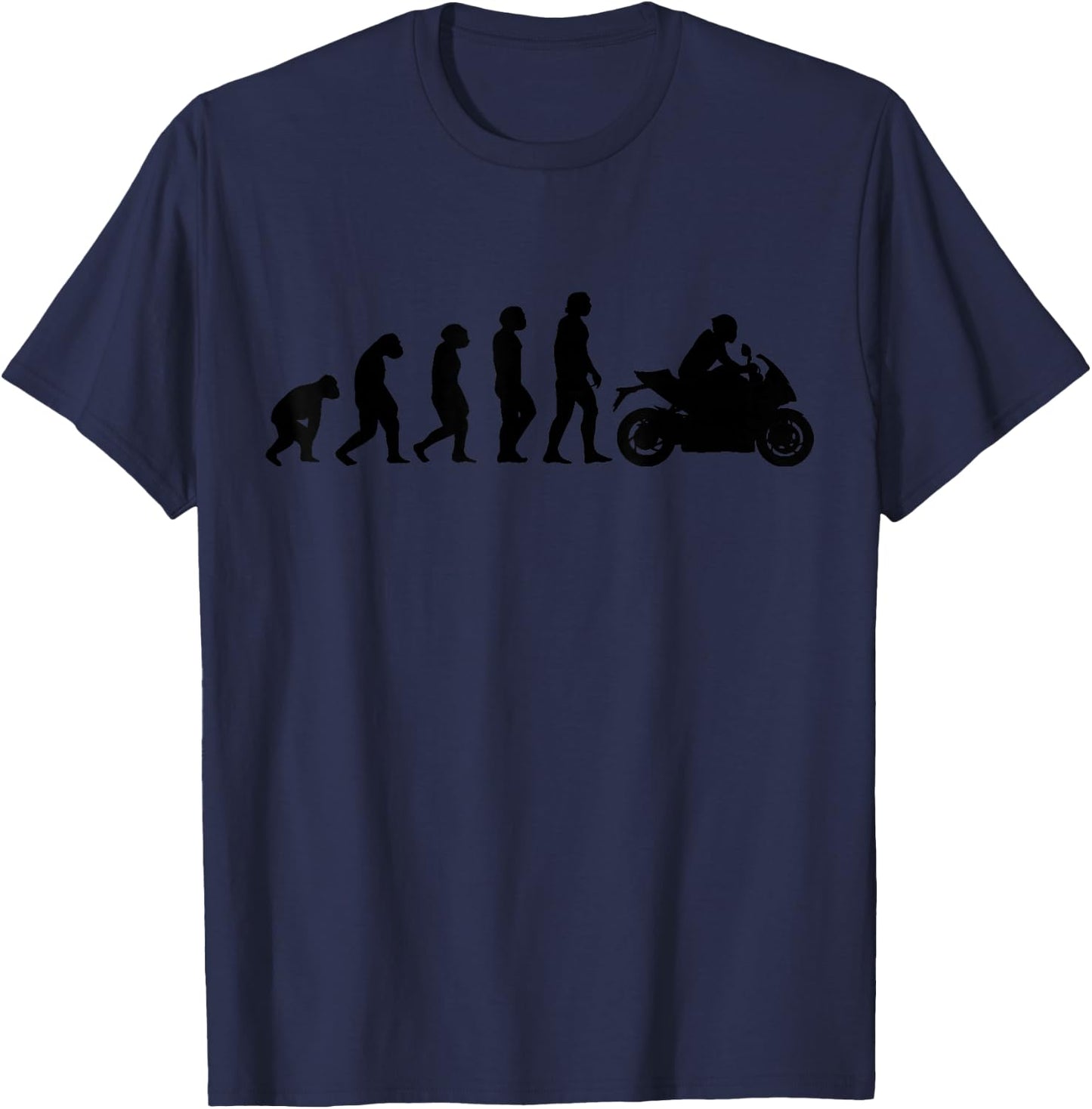 Motorcycle Evolution Funny Racing Sport Street Bike Biker T-Shirt - T-Shirt | Navy