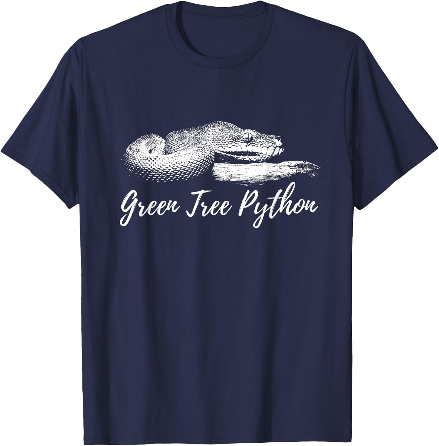 Green Tree Python Morelia Viridis Chondro Snake T-Shirt - T-Shirt | Navy