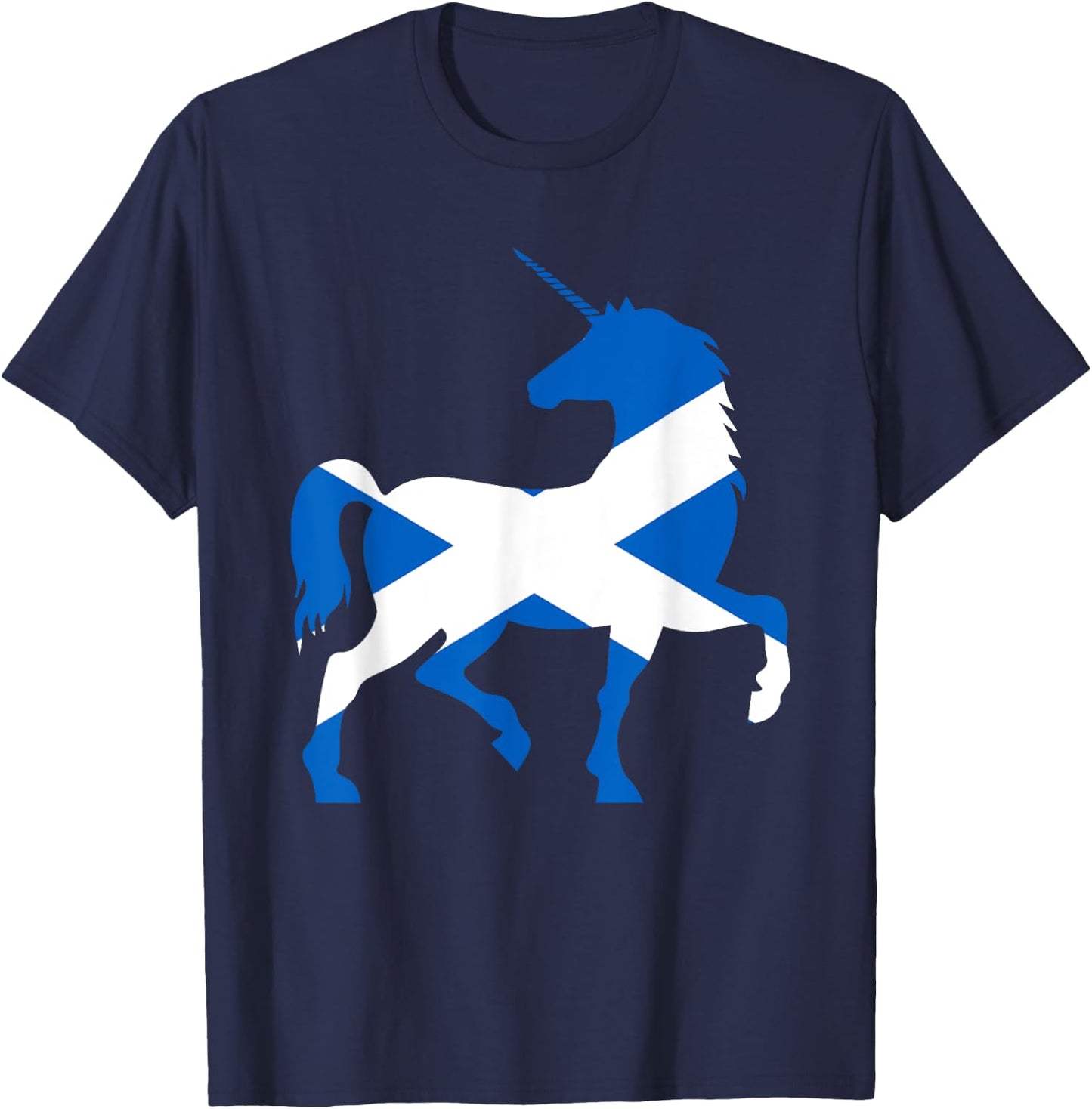 Scotland Flag Unicorn Scot Tartan Plaid Day Scottish Unicorn T-Shirt - T-Shirt | Navy