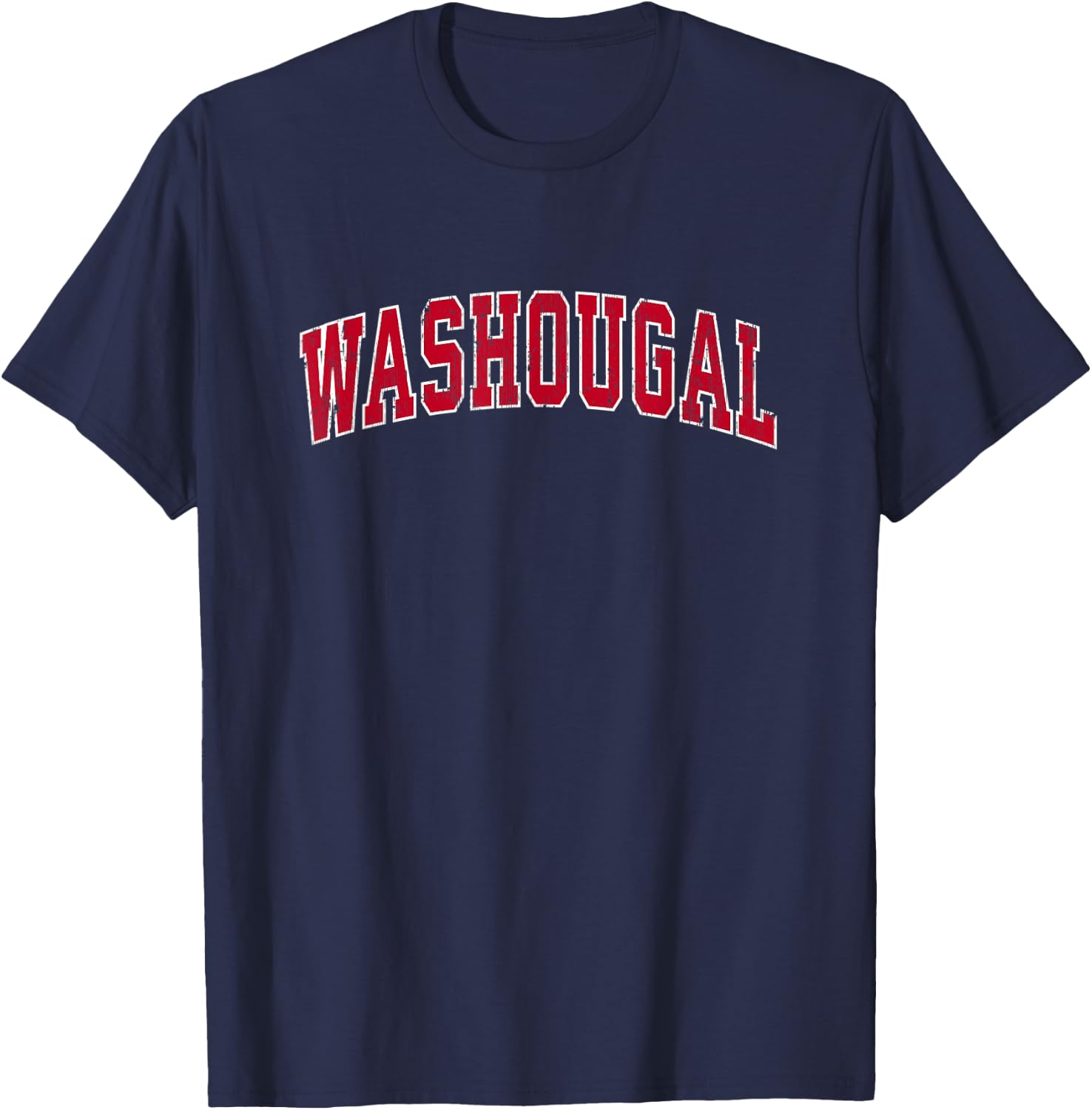 Washougal Washington WA Vintage Sports Design Red Design T-Shirt - T-Shirt | Navy