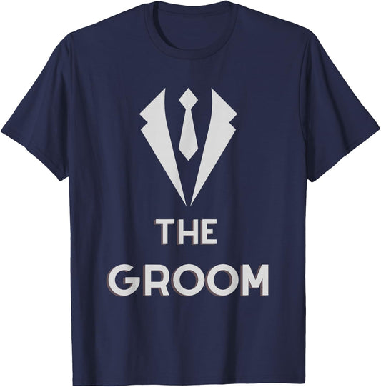 The Groom Squat Bachelor Supplies Party Wedding T-Shirt - T-Shirt | Navy