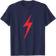 Red Lightning Electric Bolt Storm Graphic T-Shirt - T-Shirt | Navy