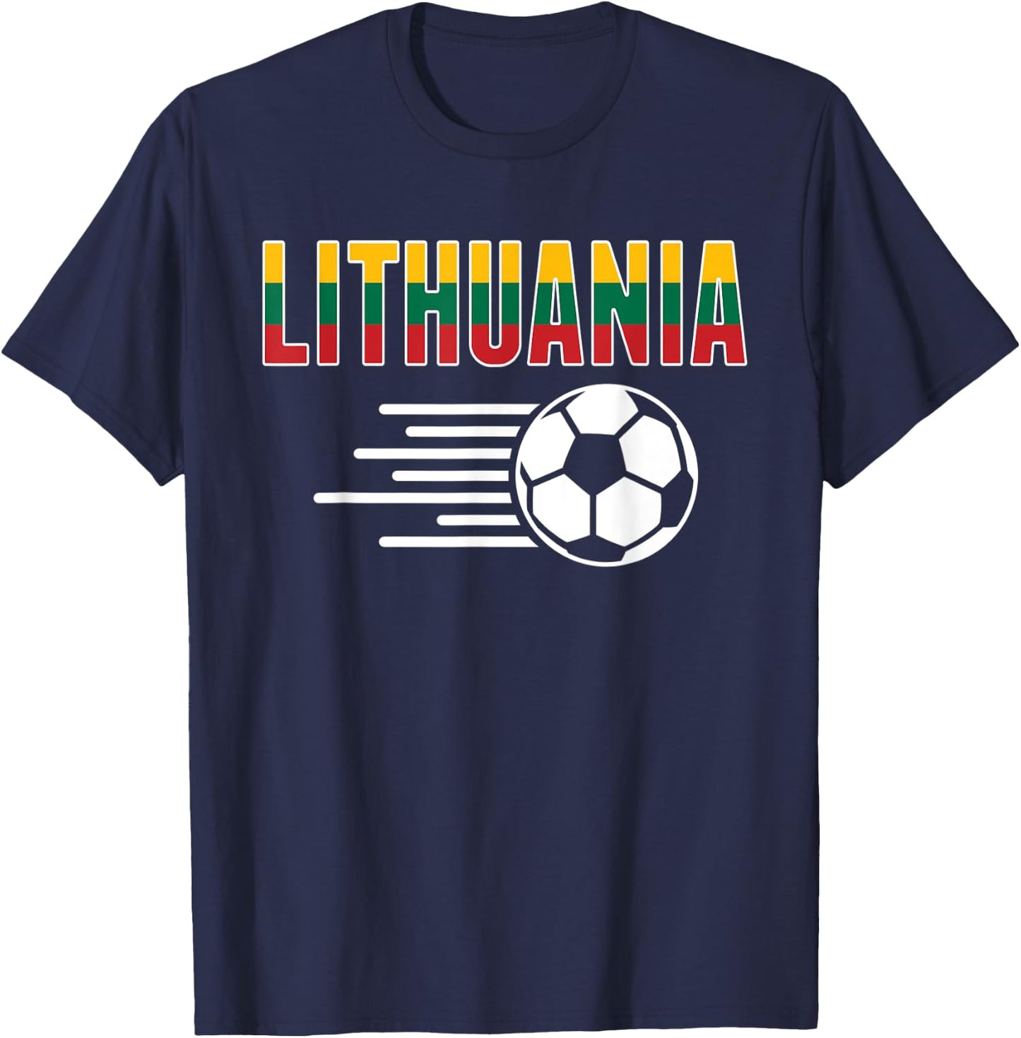 Lithuania Soccer Fans Jersey - Support Lithuanian Football T-Shirt - T-Shirt | Navy
