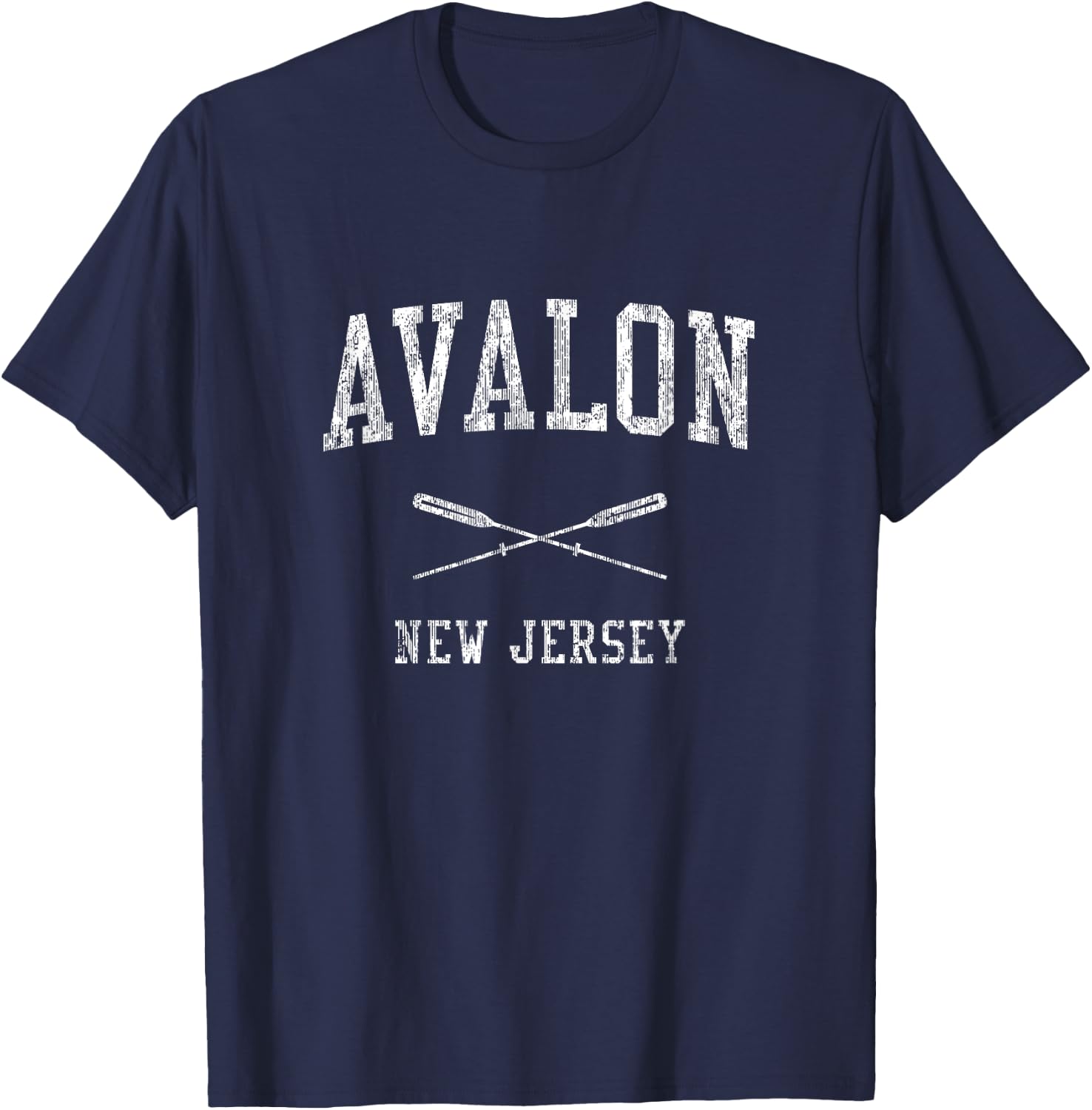 Avalon New Jersey NJ Vintage Nautical Sports Design T-Shirt - T-Shirt | Navy